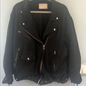 Free People We The Free Rebel Knit Moto Jacket L